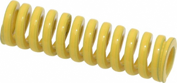 Die Spring: 1/2" Hole Dia, 9/32" Rod Dia, 1-3/4" Free Length, Yellow