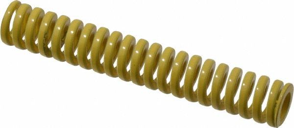 Die Spring: 1/2" Hole Dia, 9/32" Rod Dia, 3" Free Length, Yellow