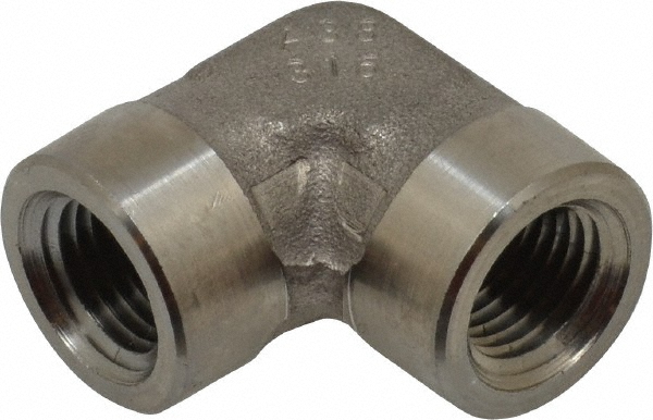 Made in USA P-1/4-FF Pipe 90 &deg; Female Elbow: 1/4" Fitting, 316 Stainless Steel Image