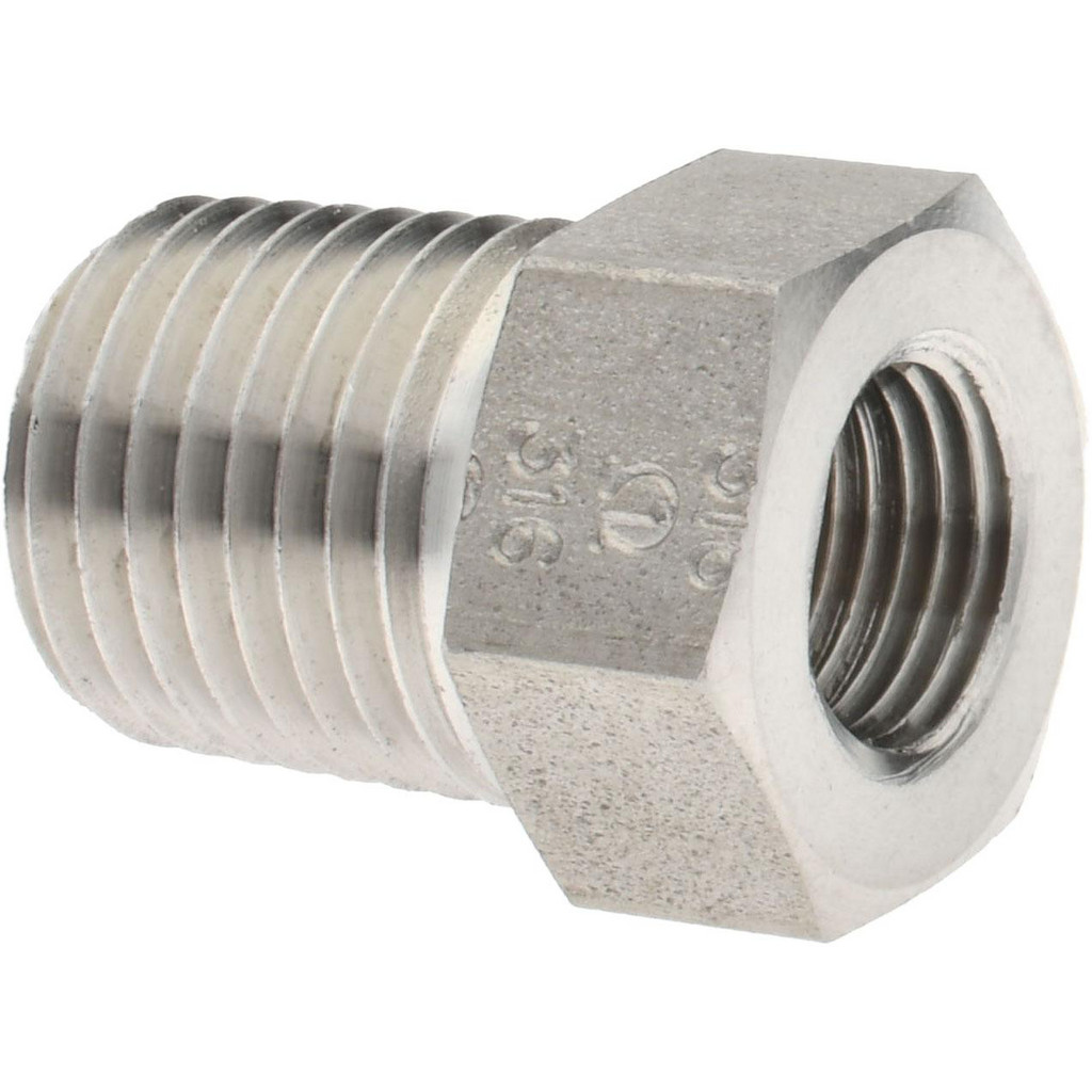 Made in USA - Pipe Bushing: 1/4 x 1/8", 316 Stainless Steel | MSC Direct