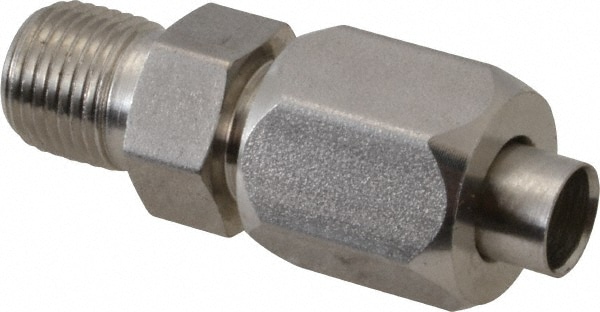 Made in USA TX-12-8-C Stainless Steel Flared Tube Connector: 3/4" Tube OD, 1/2-14 Thread, 37 ° Flared Angle Image