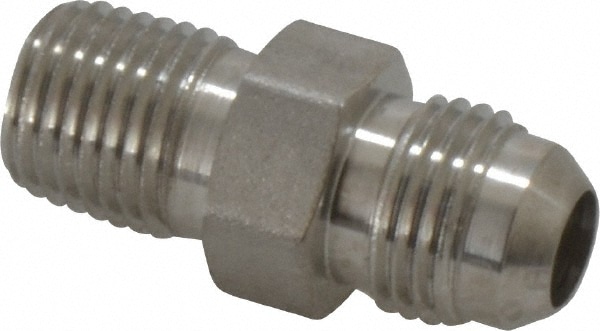 Made in USA TX-6-C-A Stainless Steel Flared Tube Connector: 3/8" Tube OD, 1/4-18 Thread, 37 ° Flared Angle Image