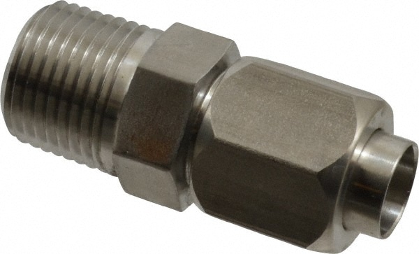 Made in USA TX-8-8-C-A Stainless Steel Flared Tube Connector: 1/2" Tube OD, 1/2-14 Thread, 37 ° Flared Angle Image