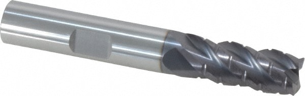 ProMax 120-02414 Corner Radius End Mill: 3/8" Dia, 7/8" LOC, 0.02" Radius, 4 Flutes, Solid Carbide Image