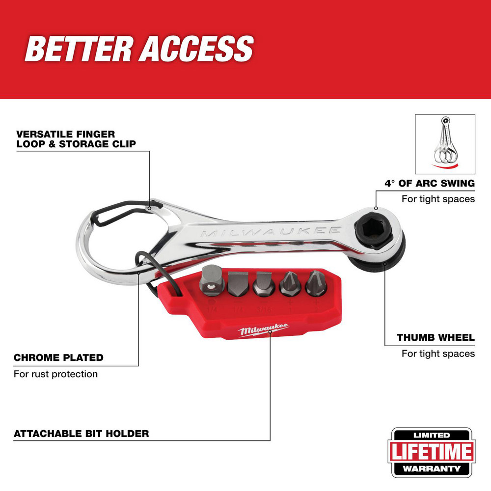◆MIN Milwaukee Tool - Ratchets: Tool Type: Mini-Ratchet Drive