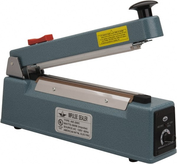 8" Max Seal, 6 mil Thick, Table Top Thermal Impulse Sealer with Cutter