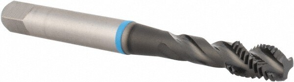 Spiral Flute Tap: 1/4-28, UNF, 3 Flute, Modified Bottoming, 3B Class of Fit, High Speed Steel, Hardslick Finish