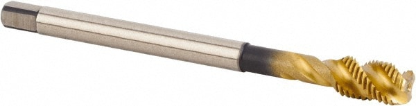 Spiral Flute Tap: M12x1.25 Metric, 4 Flutes, Modified Bottoming, 6HX Class of Fit, Powdered Metal, TiCN/TiN Coated