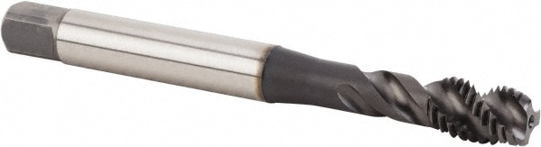 Spiral Flute Tap: M10x1.50 Metric, 3 Flutes, Modified Bottoming, 6HX Class of Fit, Powdered Metal, TiN/CrC/C Coated