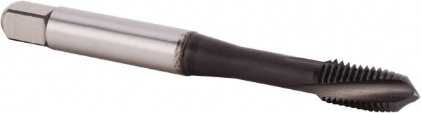 Spiral Flute Tap: 1/4-20 UNC, 3 Flutes, Plug, 2BX Class of Fit, Powdered Metal, TiN/CrC/C Coated
