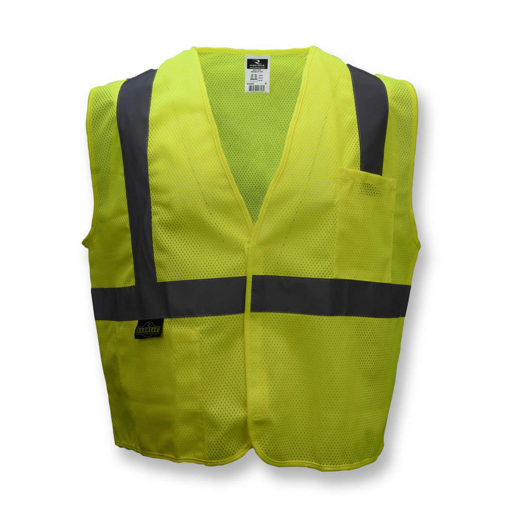 RADIANS High Visibility Vest: Public Safety, Size 2X-Large - Green, Hook & Loop Closure, 2 Pocket | Part #SV2GM2X