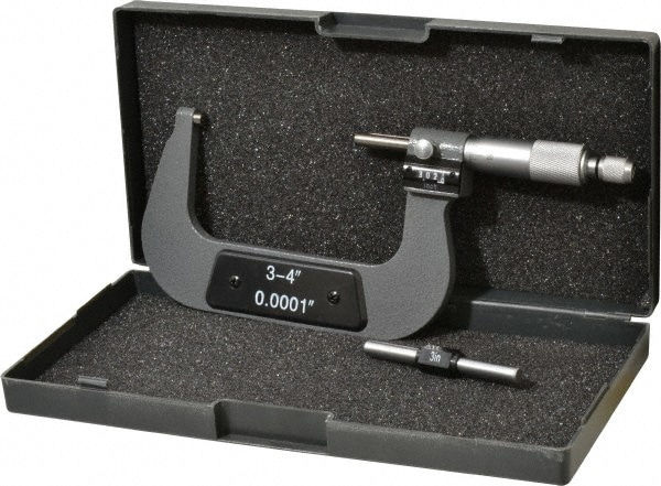 Mechanical Outside Micrometer: 4" Range, 0.0001" Graduation