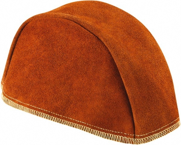 brown leather skull cap