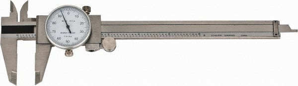 Dial Caliper: 6'' Range, 0.001'' Graduation, 0.1'' per Revolution