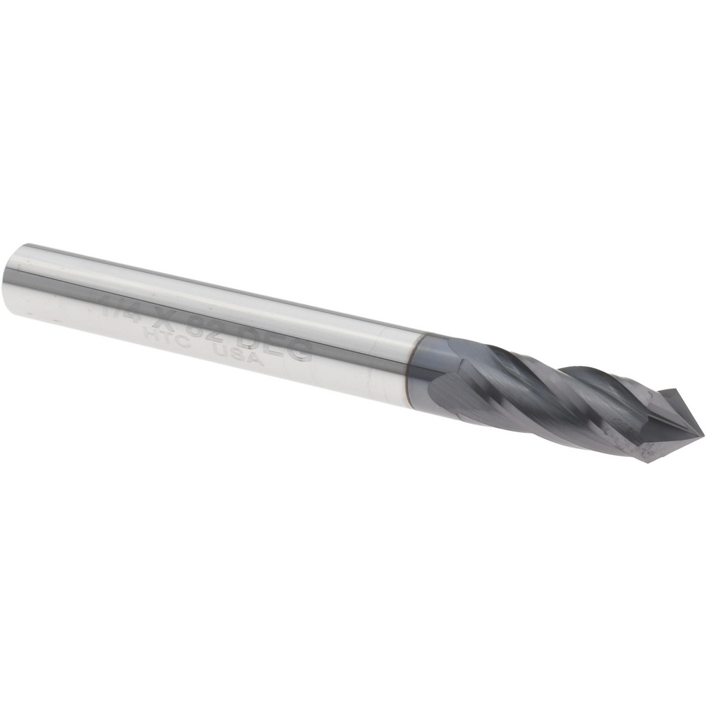 Harvey Tool Drill Mill: 1/4" Dia, 3/4" LOC, 4 Flute, 82 deg Point, Solid Carbide - 2-1/2" OAL, 1/4" Shank, AlTiN Finish | Part #26516-C3