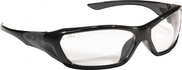 MCR SAFETY FF120 Safety Glass: Scratch-Resistant, Polycarbonate, Clear Lenses, Full-Framed, UV Protection 
