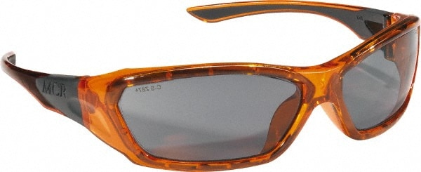 Safety Glass: Scratch-Resistant, Polycarbonate, Gray Lenses, Full-Framed, UV Protection