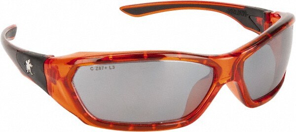 Safety Glass: Scratch-Resistant, Polycarbonate, Silver Mirror Lenses, Full-Framed, UV Protection
