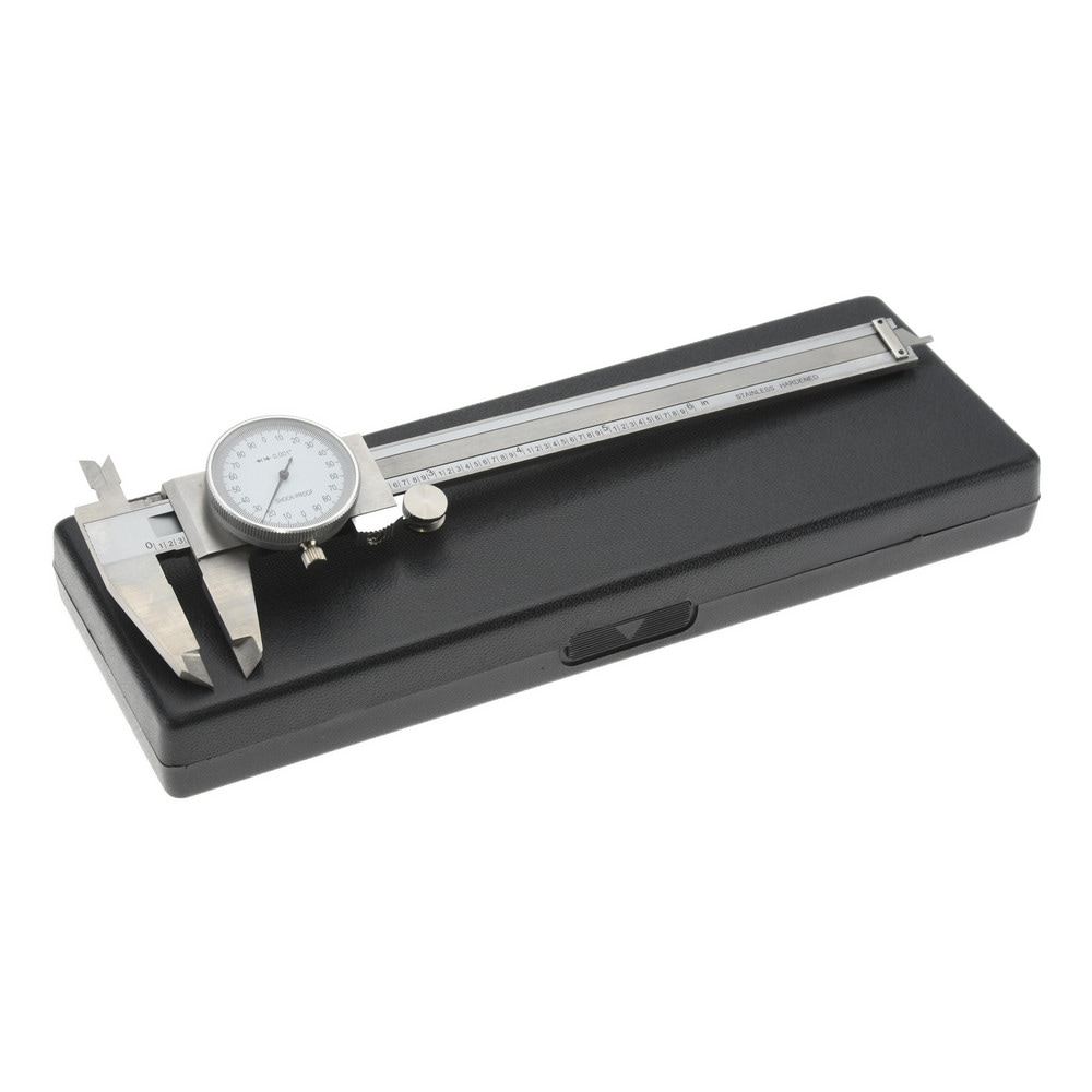 Dial Caliper: 6'' Range, 0.001'' Graduation, 0.2'' per Revolution