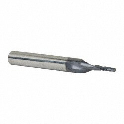 Helical Flute Thread Mill: #4-40, Internal, 2 Flute, 1/4" Shank Dia, Solid Carbide