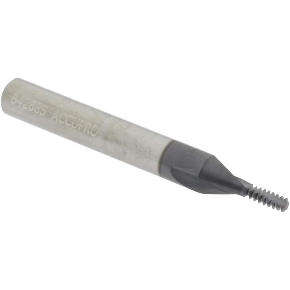 Accupro 930-00632 Helical Flute Thread Mill: #6-32, Internal, 2 Flute, 1/4" Shank Dia, Solid Carbide 