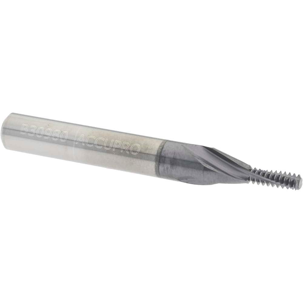 Accupro 930-00832 Helical Flute Thread Mill: #8-32, Internal, 3 Flute, 1/4" Shank Dia, Solid Carbide 