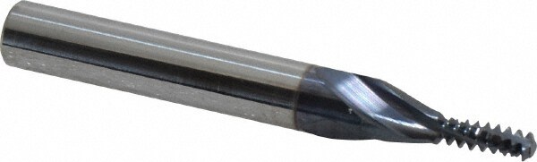 Helical Flute Thread Mill: #10-24, Internal, 3 Flute, 1/4" Shank Dia, Solid Carbide