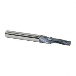 Helical Flute Thread Mill: 1/4-28, Internal, 3 Flute, 1/4" Shank Dia, Solid Carbide