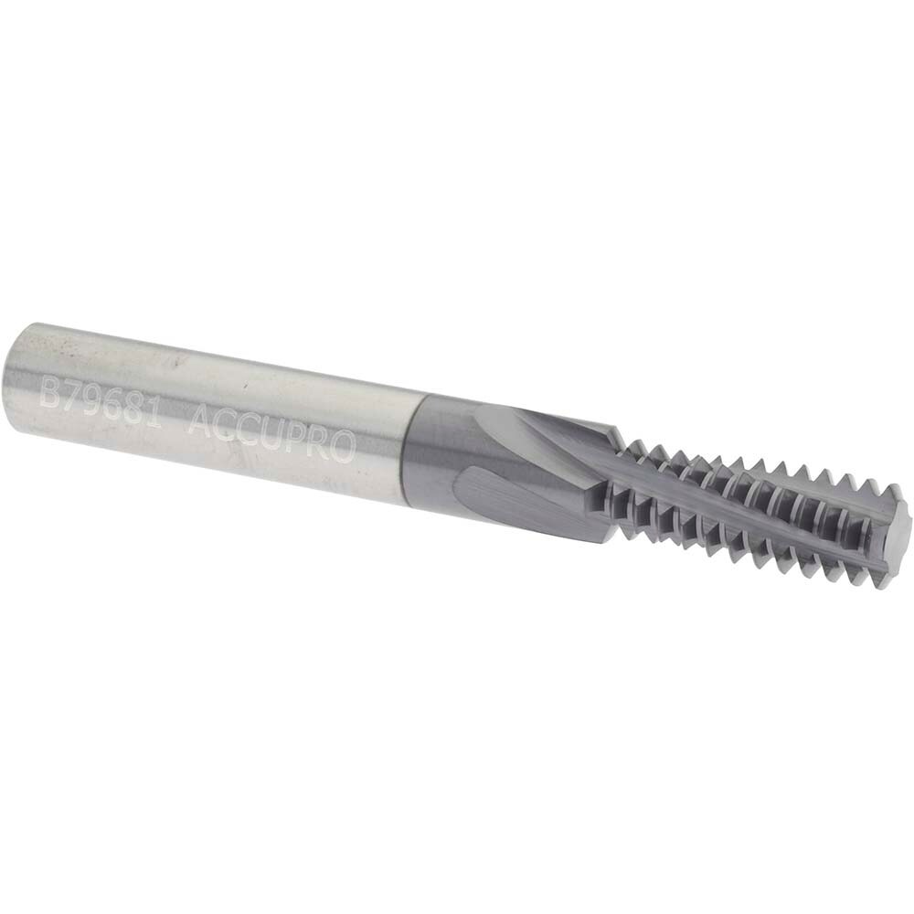 Helical Flute Thread Mill: 3/8-16, Internal, 4 Flute, 5/16" Shank Dia, Solid Carbide