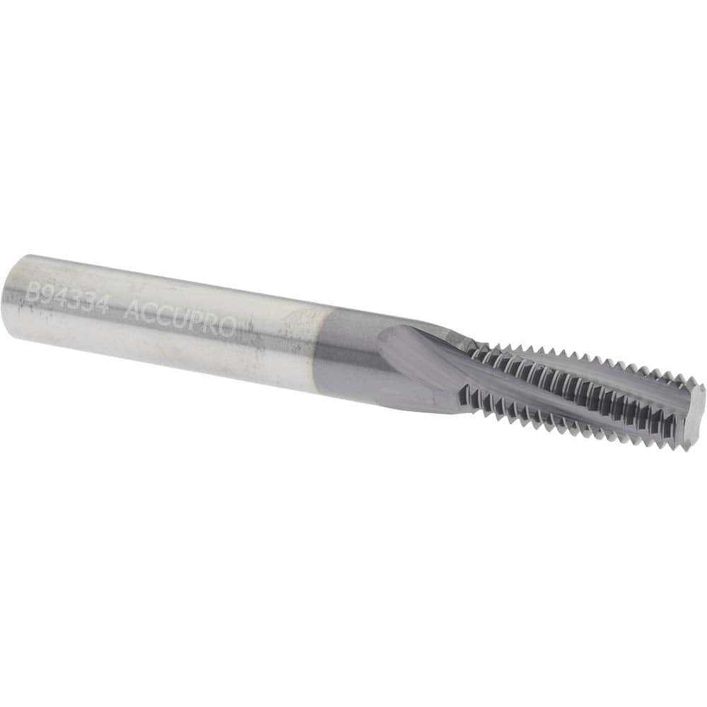 Accupro 930-43720 Helical Flute Thread Mill: 7/16-20, Internal, 4 Flute, 3/8" Shank Dia, Solid Carbide 