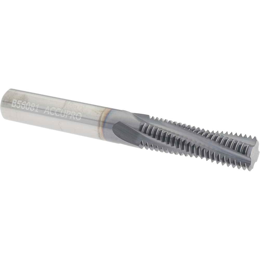 Accupro 930-56218 Helical Flute Thread Mill: 9/16-18, Internal, 4 Flute, 3/8" Shank Dia, Solid Carbide 