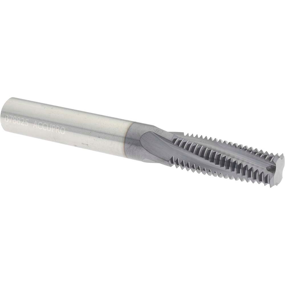 Helical Flute Thread Mill: 7/8-14, Internal, 4 Flute, 1/2" Shank Dia, Solid Carbide