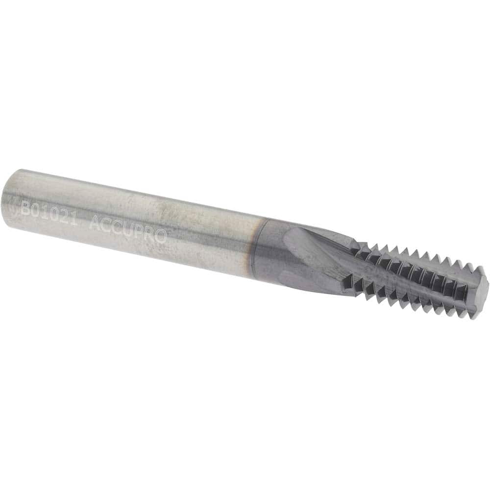 Accupro 936-25018 Helical Flute Thread Mill: 1/4 & 3/8, Internal, 4 Flute, 5/16" Shank Dia, Solid Carbide 