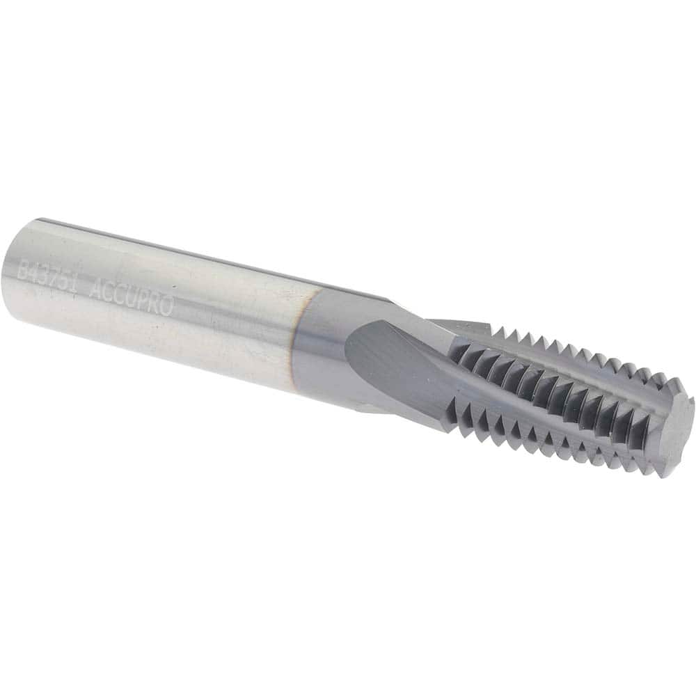 Accupro 936-10115 Helical Flute Thread Mill: #1 & 2, Internal, 4 Flute, 5/8" Shank Dia, Solid Carbide 