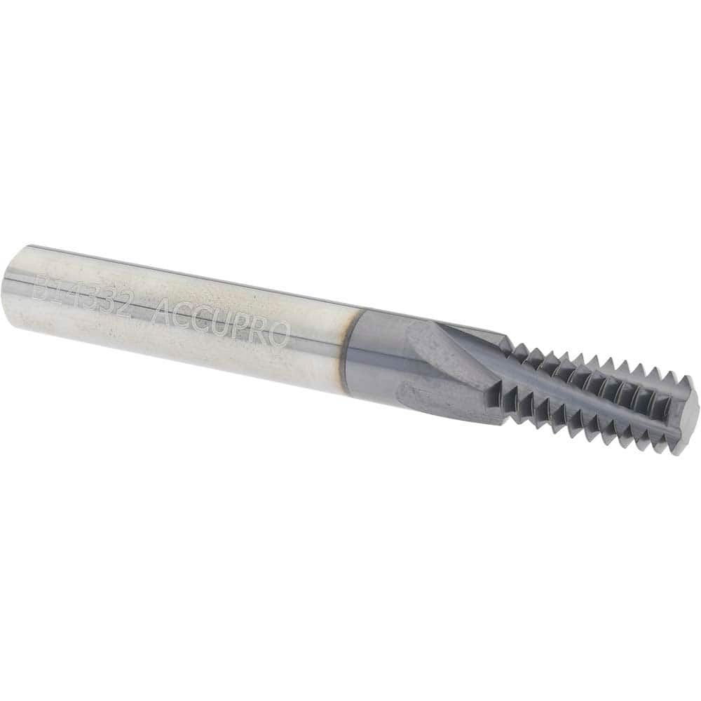 Accupro 937-25018 Helical Flute Thread Mill: 1/4 & 3/8, Internal, 4 Flute, 5/16" Shank Dia, Solid Carbide 