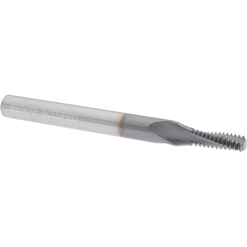 Accupro 931-06100 Helical Flute Thread Mill: Internal, 3 Flute, 3/16" Shank Dia, Solid Carbide 