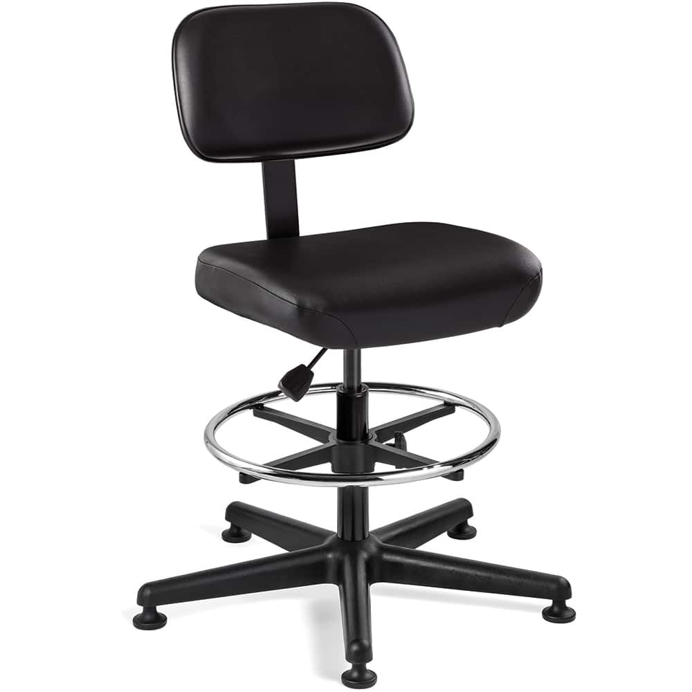 Bevco 5300-V-BLK Task Chair: Vinyl, Adjustable Height, 20-1/2 to 28" Seat Height, Black 