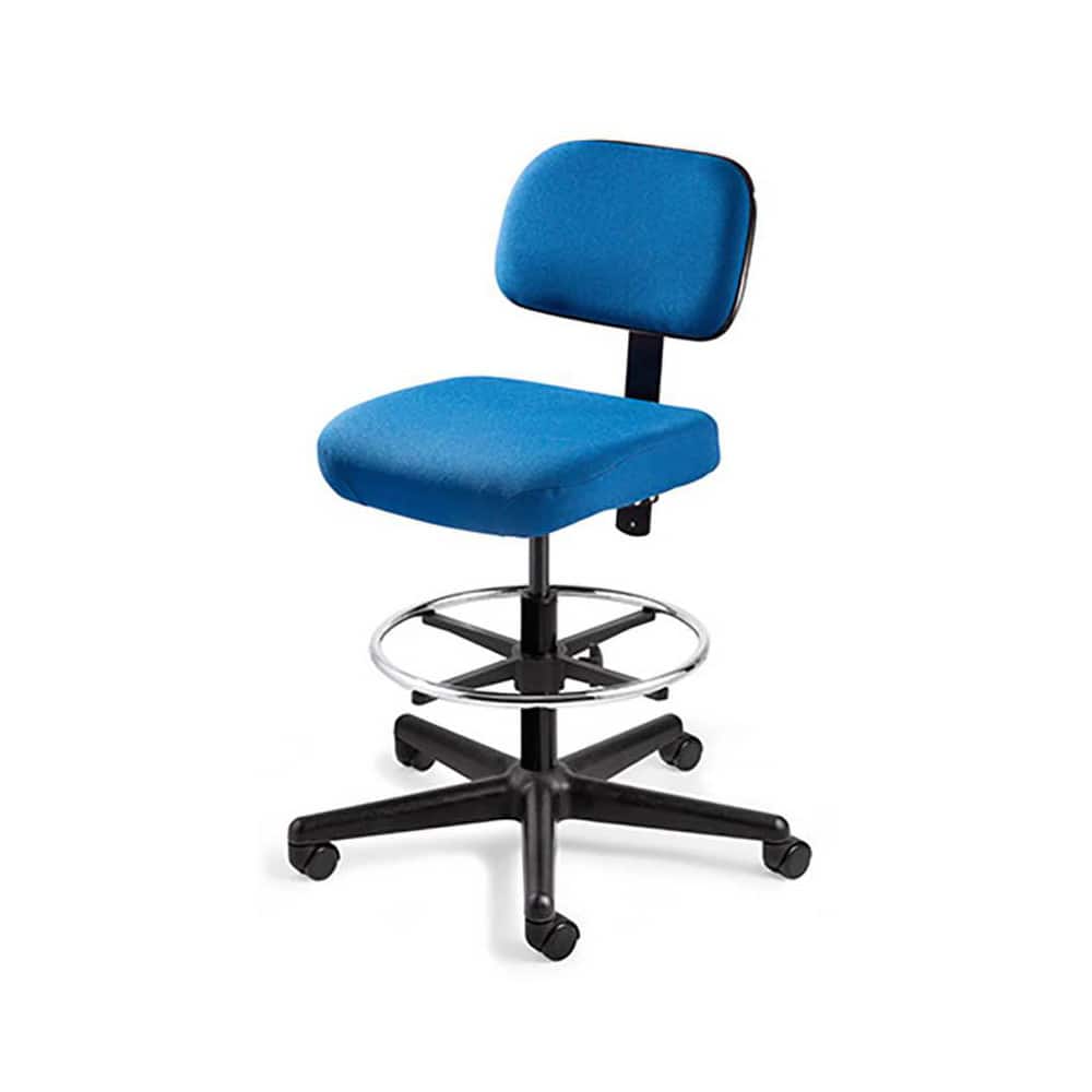 Bevco 5000-F-BLU Task Chair: Cloth, Adjustable Height, 17 to 22" Seat Height, Navy Blue 