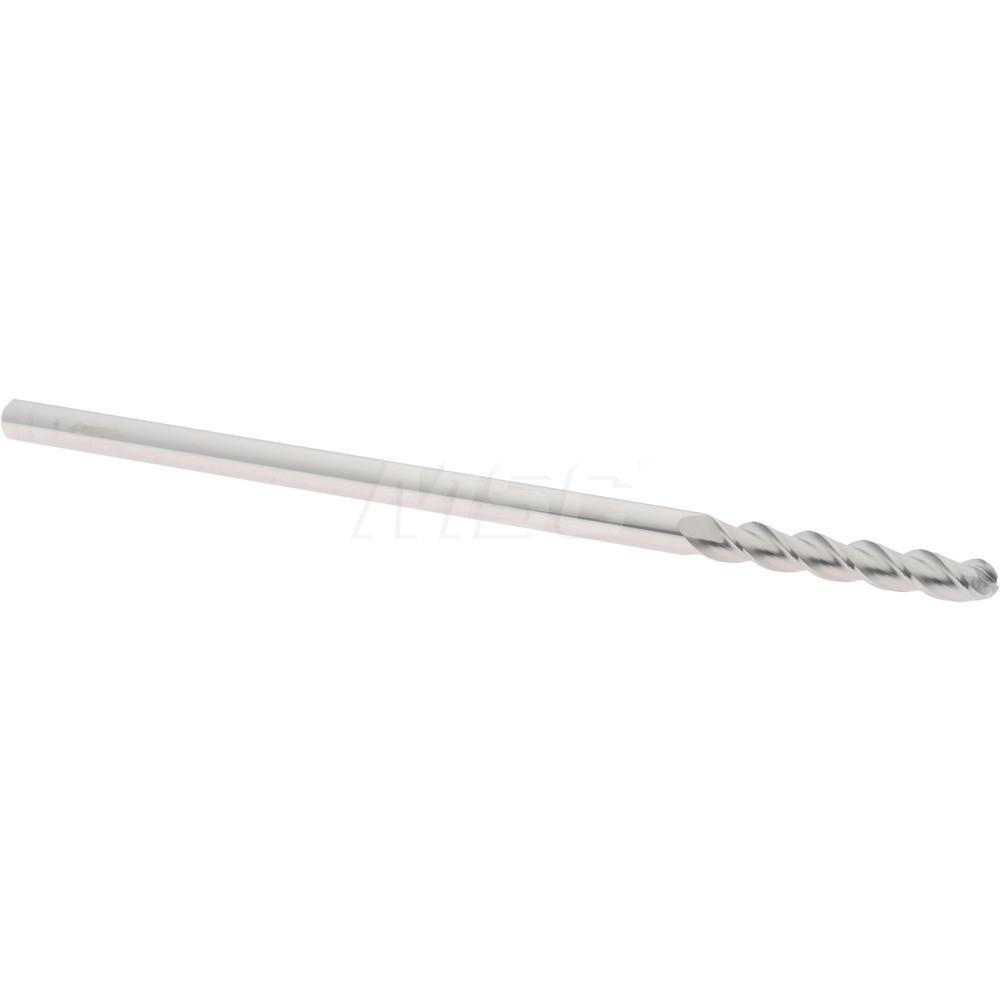12184523 Ball End Mill: 0.25" Dia, 1.5" LOC, 3 Flute, Solid Carbide  