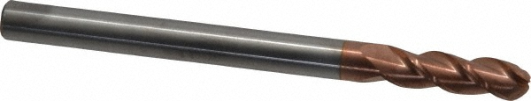 12184503 Ball End Mill: 5/16" Dia, 1" LOC, 3 Flute, Solid Carbide  
