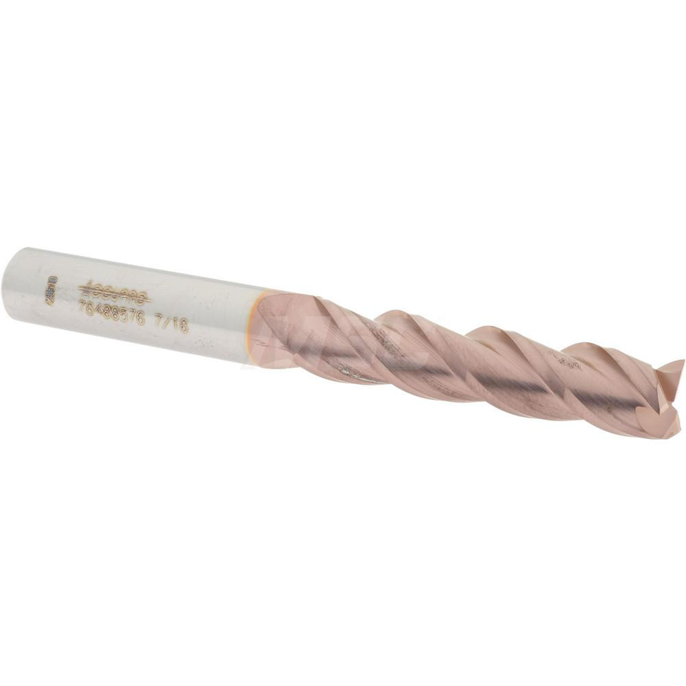 12182221 Square End Mill: 7/16 Dia, 2 LOC, 7/16 Shank Dia, 4 OAL, 3 Flutes, Solid Carbide  