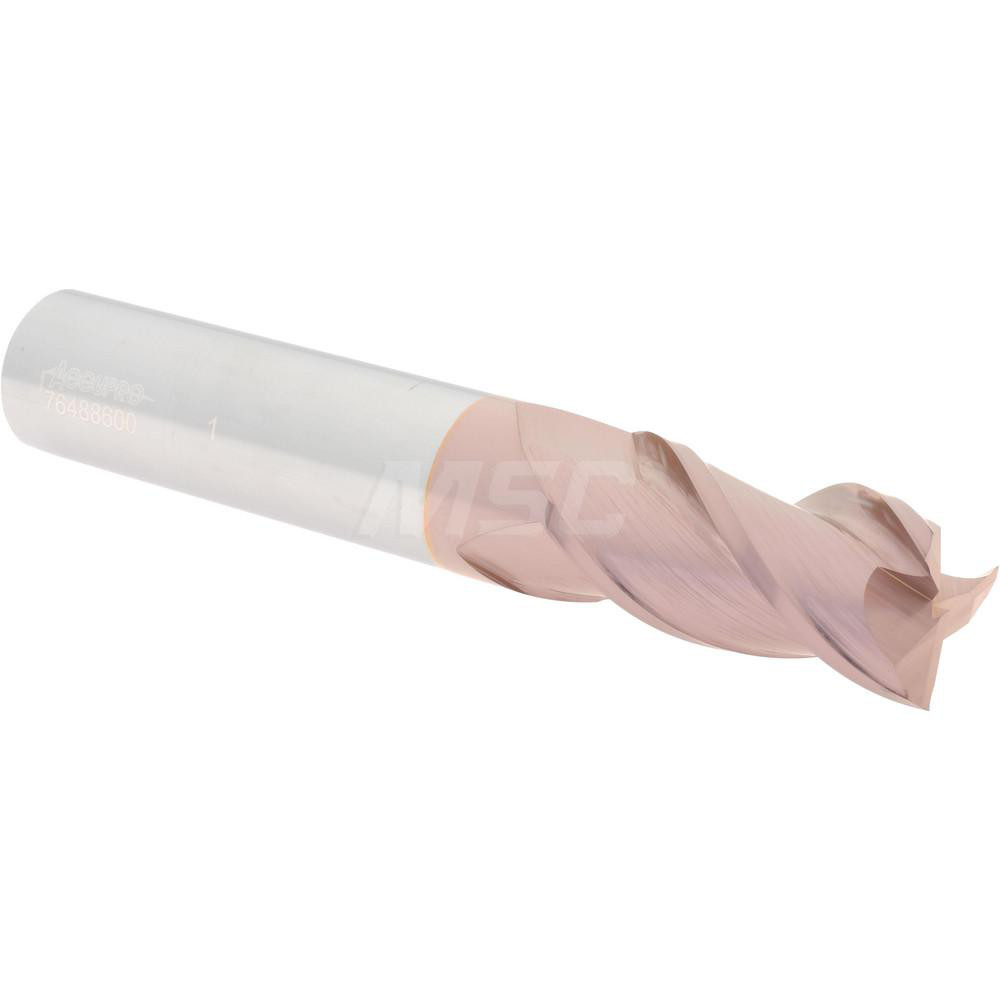 Accupro 12182269 Square End Mill: 1 Dia, 2 LOC, 1 Shank Dia, 6 OAL, 3 Flutes, Solid Carbide Image