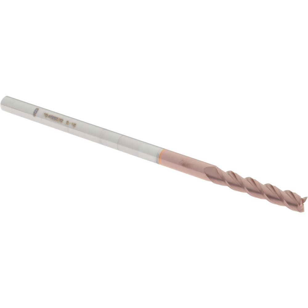 12182275 Square End Mill: 3/16 Dia, 1 LOC, 3/16 Shank Dia, 4 OAL, 3 Flutes, Solid Carbide  