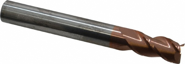 12182290 Square End Mill: 1/2 Dia, 1 LOC, 1/2 Shank Dia, 4 OAL, 3 Flutes, Solid Carbide  