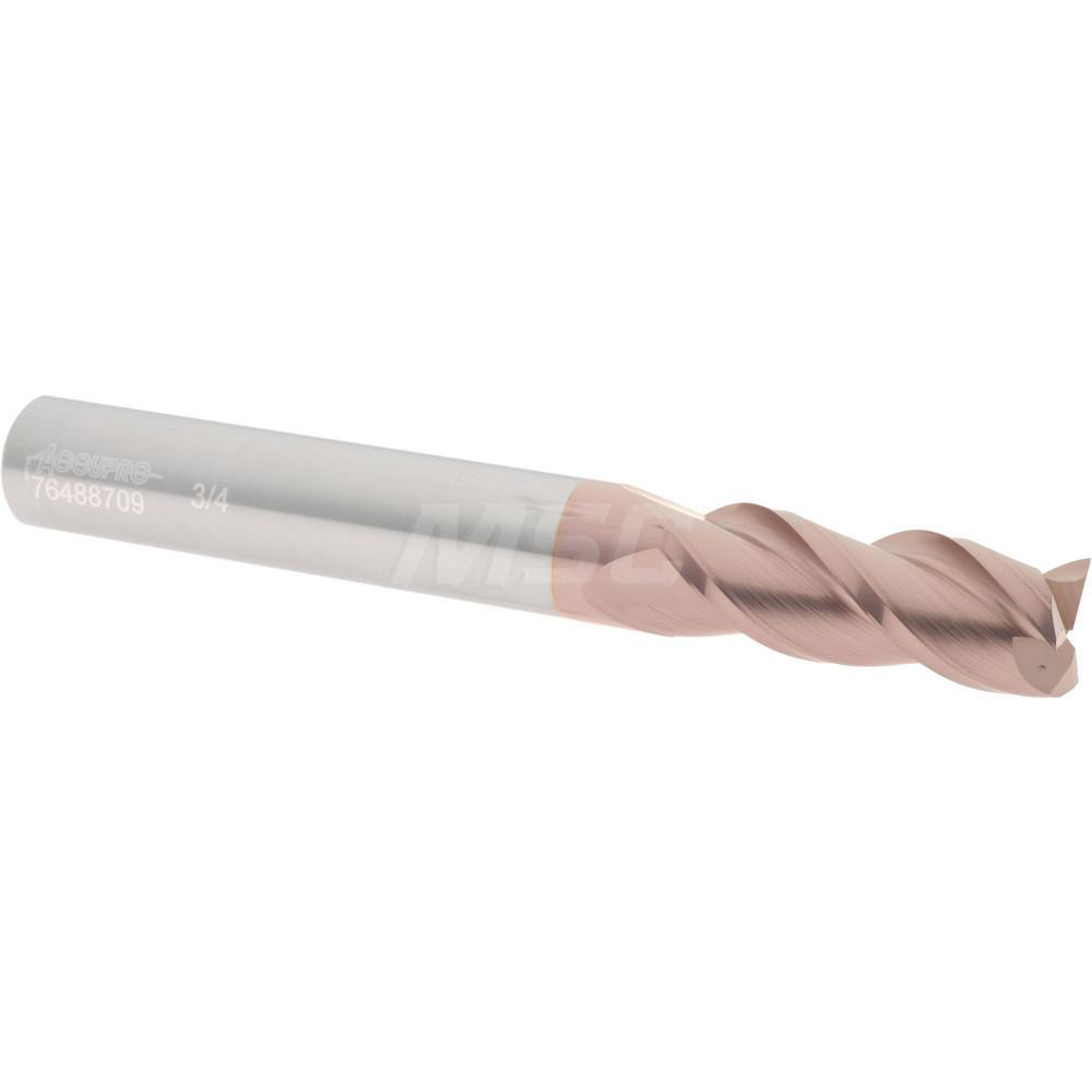 Accupro 12182299 Square End Mill: 3/4 Dia, 2 LOC, 3/4 Shank Dia, 6 OAL, 3 Flutes, Solid Carbide Image