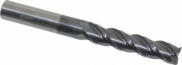 12182222 Square End Mill: 7/16 Dia, 2 LOC, 7/16 Shank Dia, 4 OAL, 3 Flutes, Solid Carbide  