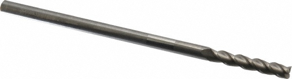 12182276 Square End Mill: 3/16 Dia, 1 LOC, 3/16 Shank Dia, 4 OAL, 3 Flutes, Solid Carbide  