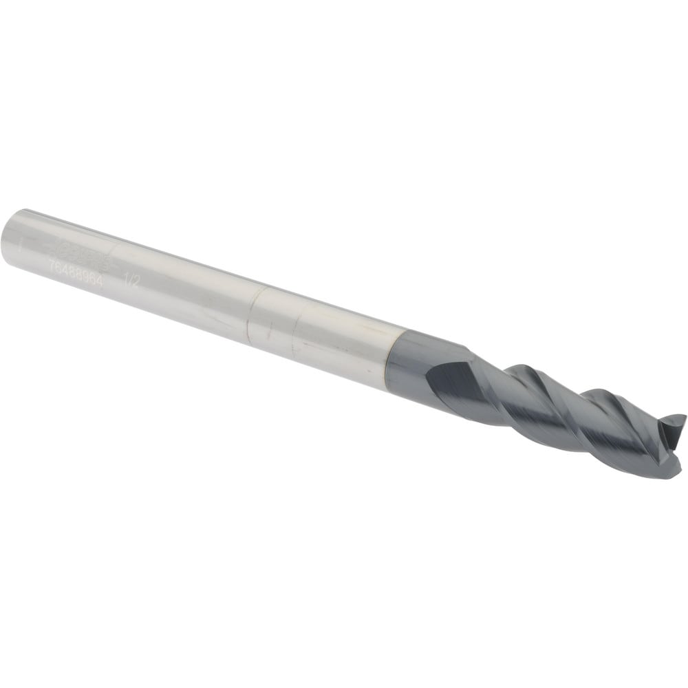 Accupro 12182315 Square End Mill: 1/2 Dia, 1-1/2 LOC, 1/2 Shank Dia, 6 OAL, 3 Flutes, Solid Carbide 