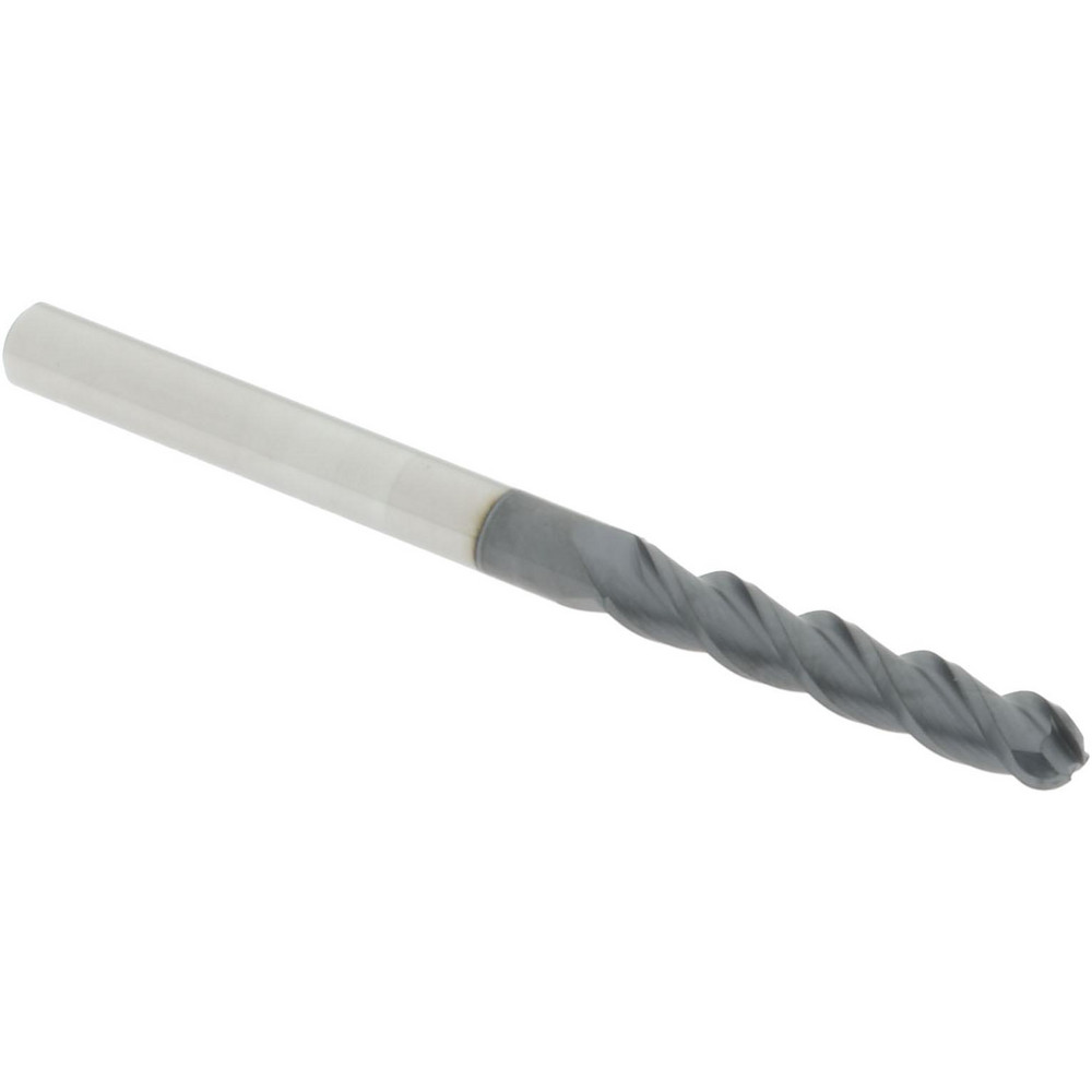 12184489 Ball End Mill: 0.1875" Dia, 1" LOC, 3 Flute, Solid Carbide  