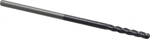 Accupro 12184495 Ball End Mill: 0.125" Dia, 0.75" LOC, 3 Flute, Solid Carbide Image